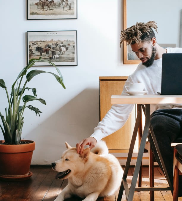 Student studying